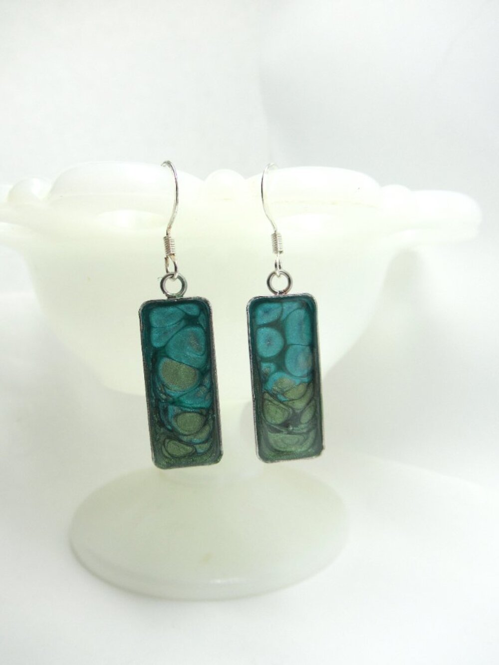 Rectangle Pebeo Earrings - Picture 3 of 8